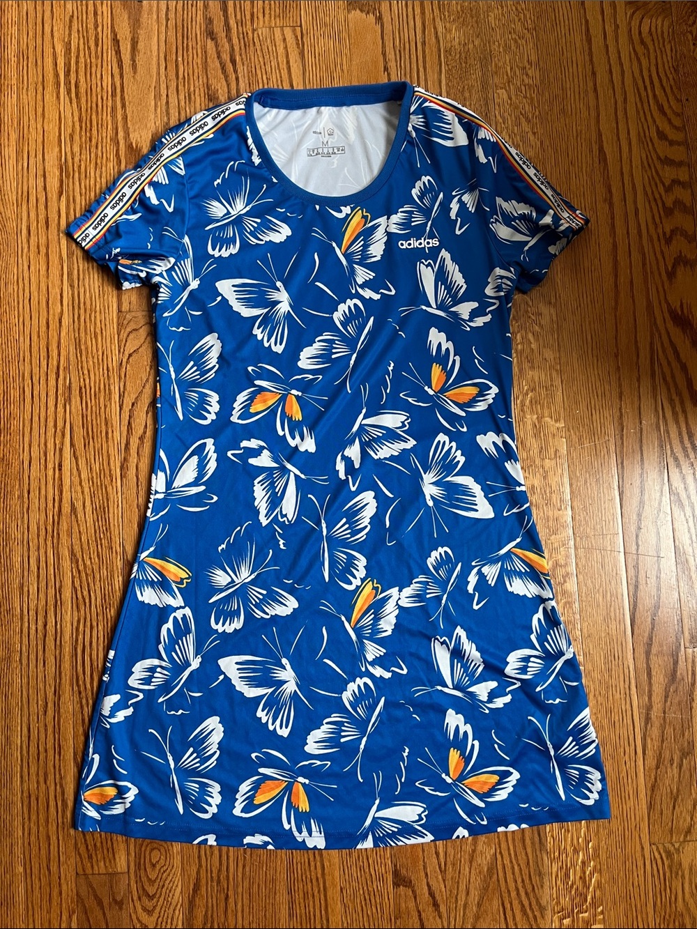 Farm Rio x Adidas Royal Blue Butterfly Mini Dress Medium